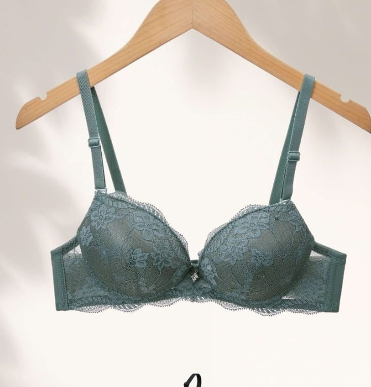 Teal Push-Up Bra shown flat, front view