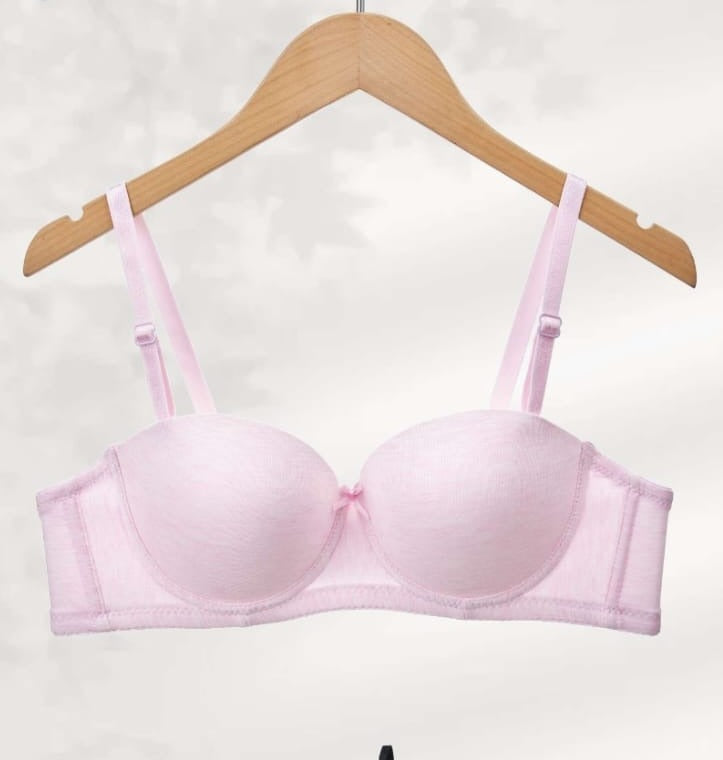Pink Half-Cup Bra shown flat, front view