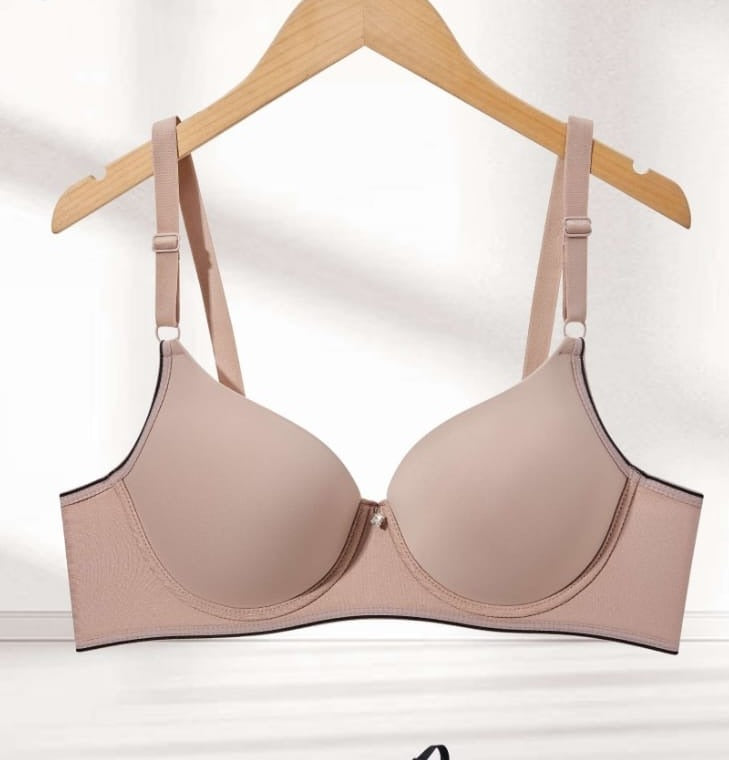 Mocha Contour Bra shown flat, front view
