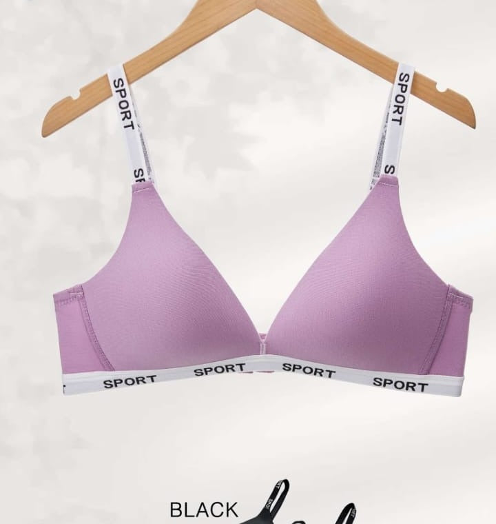 Lilac Non-Wired Bra alternate modeled view