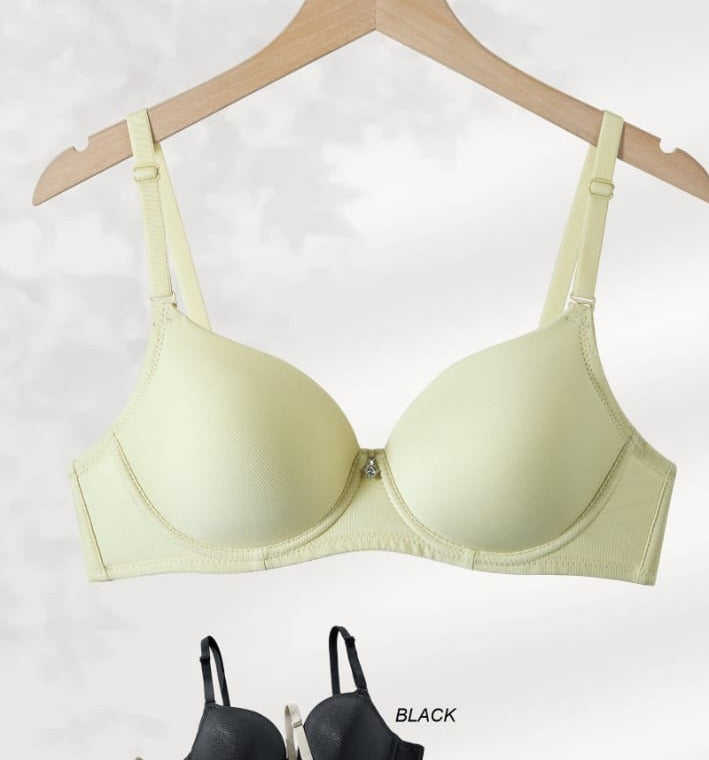 Pale Lime Push-Up Bra shown flat, front view