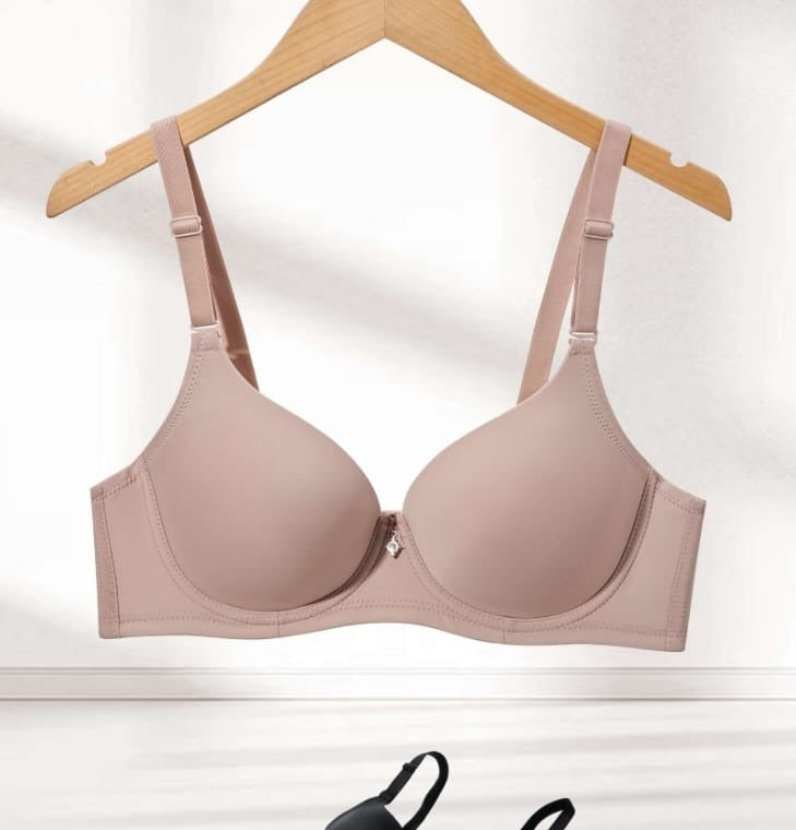 Nude Half-Cup Bra shown flat, front view