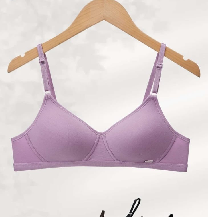Lilac Seamless Bra shown flat, front view