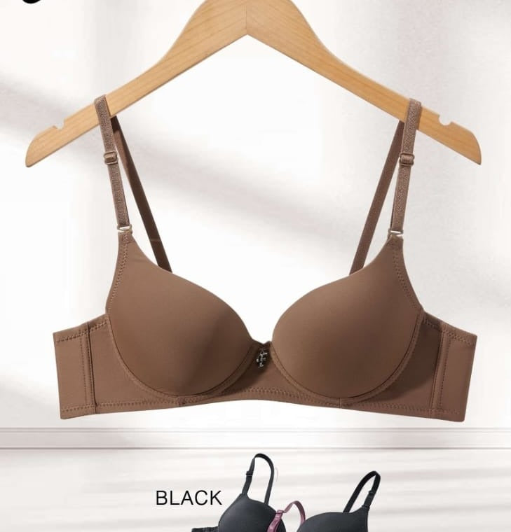 Mocha Push-Up Bra shown flat, front view
